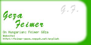 geza feimer business card